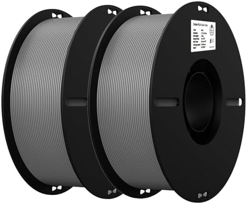 Creality 3D Printer Filament, PLA Filament 1.75mm Bundle for 3D Printing, Ender PLA Filament 3D Printers, No-Tangling, Strong Bonding & Overhang Performance, Accuracy +/- 0.02mm (Grey & Grey 2-Pack)