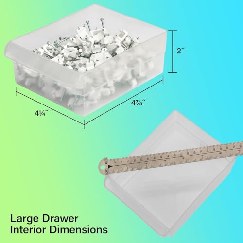 Akro-Mils 24-Drawer Plastic Drawer Storage Cabinet for Garage Organization, Bead Organizer, Building Bricks Storage, Teacher Toolbox, Makeup Organizer, 20-Inch W x 6-Inch D x 16-Inch H, 10124 White
