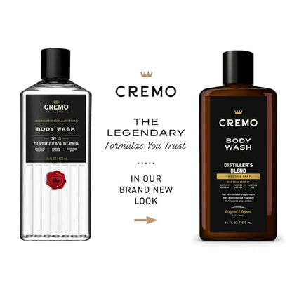 Cremo Body Wash Men, An Elevated Blend with Notes of Kentucky Bourbon, Smoked Vetiver and American Oak, 16 Fl Oz