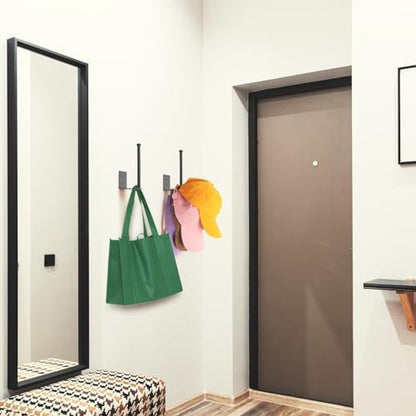 4 Pack Hat Racks for Baseball Caps, Stainless Steel Hat Organizer for Baseball Cap, Hat Holder Storage Organizer, H at Hanger Strong Adhesive/Wall Drilled for Door, Bedroom, Closet(Black 6 in)