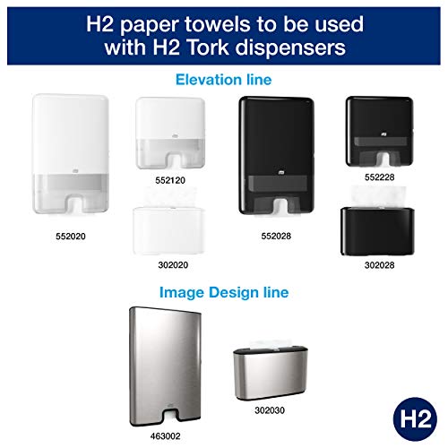 Tork Xpress Soft Multifold Hand Towel White with Blue Leaf Print + Tork Multifold Hand Towel Natural H2