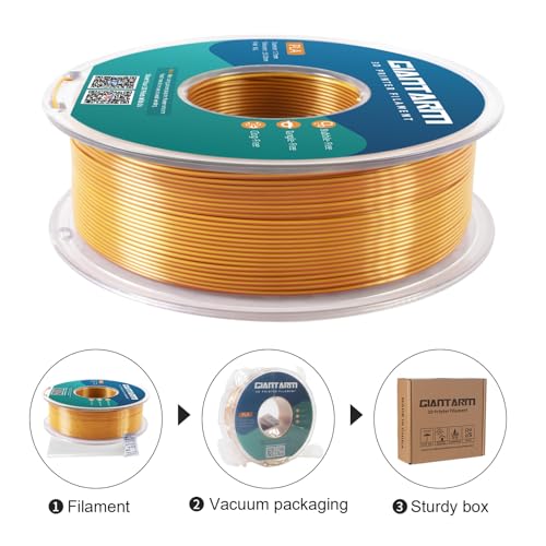 GIANTARM Dual Color PLA Filament, Silk PLA Filament 1.75mm +/-0.02mm,1KG Spool(2.2lbs) Vacuum Packaging, 3D Printing Filaments Fit Most FDM Printer