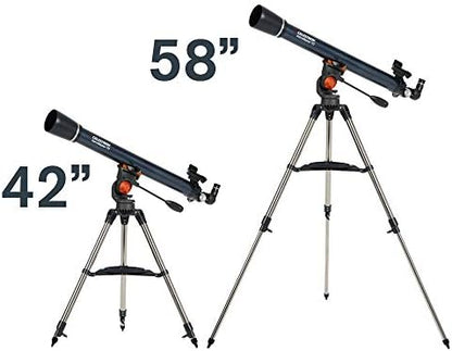 Celestron – AstroMaster 70AZ Telescope – Refractor Telescope – Fully-Coated Glass Optics – Adjustable-Height Tripod – Bonus Astronomy Software Package