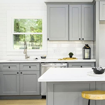 Ravinte 25 Pack Drawer Pulls 1-1/4 Inch Kitchen Cabinet Knobs Solid Round Dresser Drawer Knobs Matte Black Dresser Knobs Drawer Knobs Simple Cabinet Hardware for Cupboard Drawer Pulls