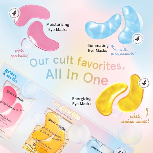 grace & stella Under Eye Patches (12 pairs) Eye Masks for Puffy Eyes and Dark Circles - Birthday Gifts for Women, Bachelorette Party Favors, Bridesmaid, Self Care and Relaxation Gifts for Her - Vegan