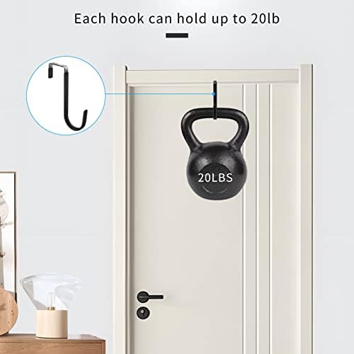 FYY Over The Door Hooks, 10 Pack Door Hangers Hooks with Rubber Prevent Scratches Heavy Duty Organizer Hooks for Living Room, Bathroom, Bedroom Hanging Clothes, Towels, Hats, Coats, Bags Black