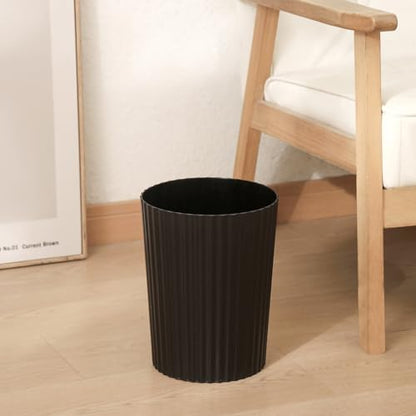 JiatuA Small Trash Can Plastic Wastebasket Round Garbage Container Bin for Bathroom, Kitchen, Bedroom, Home Office, College Dorm, Black 4 Pack