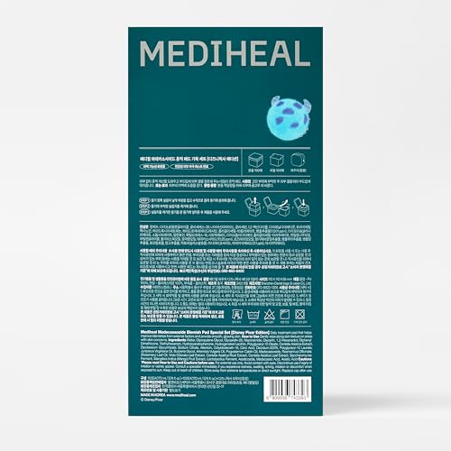 MEDIHEAL Madecassoside Toner Pads [Disney Pixar Edition] - Centella Asiatica to Improve Uneven Skin Tone - Vegan Face Gauze, Full size 100 + Refill 100 (200 pads)