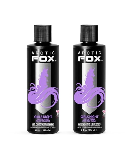 Arctic Fox Semi-Permanent Hair Dye, Vegan & Cruelty-Free, Pastel Lilac Purple, Ammonia-Free, Conditioning Color for Platinum Hair, Girls Night, 8 Fl Oz (Pack of 2)
