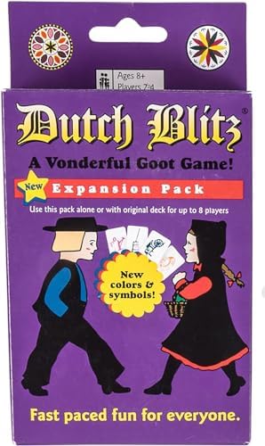 Dutch Blitz: Original and Purple Expansion Combo, Fast Paced Card Game, Fun for Everyone, Great Family Game, Combine Packs to Play with up to 8 Players, for Ages 8 and Up