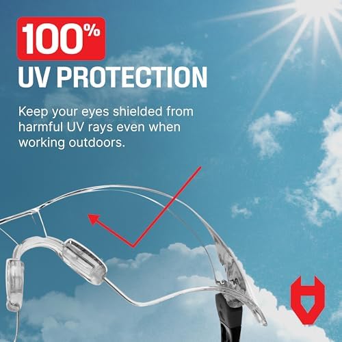 NoCry Clear Shooting Glasses for Men with Anti-Fog and Scratch Resistant Wraparound Lenses — ANSI Z87 Protective Eyewear with Adjustable Temples & Nose Pad — 100% UV Eye Protection