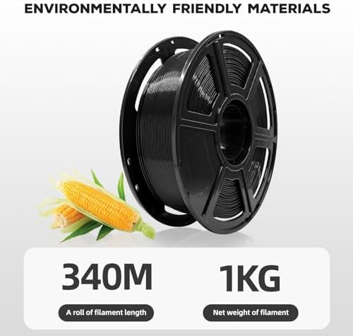 FLASHFORGE PLA Filament 1.75mm, 3D Printer Filament 1kg (2.2lbs) Spool, Dimensional Accuracy +/- 0.02mm, 3D Printing Filament Easy to Use and Fits for Most FDM 3D Printers (Black)