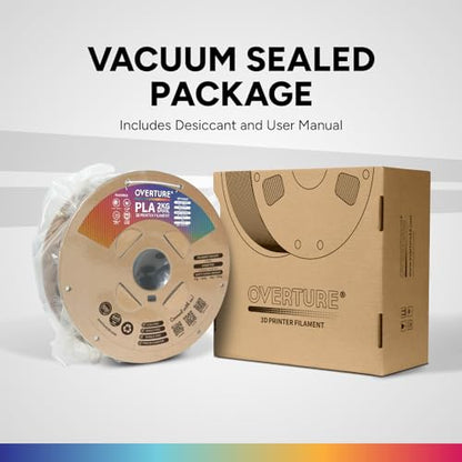 OVERTURE PLA Filament 1.75mm, Neatly Wound 3D Printer Filament 2kg Spool (4.4lbs), Dimensional Accuracy +/- 0.02 mm, Fit Most FDM 3D Printers (White 2KG-1 Pack)
