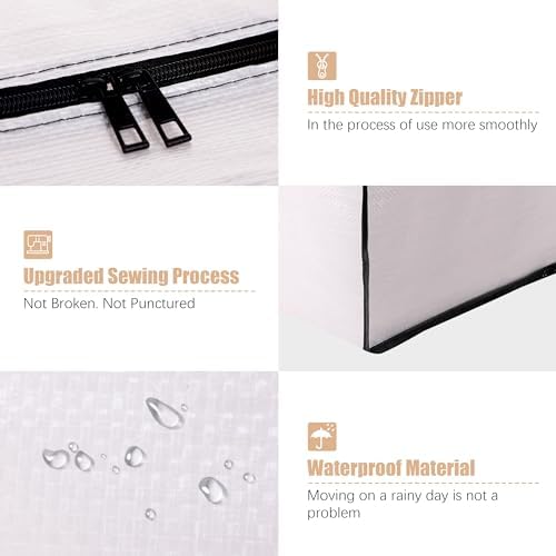 Heavy Duty Moving Bags with Backpack Straps and Strong Handles, Alternative to Moving Boxes and Storage Totes for Dorm Room Essentials, 12 Pack, Clear