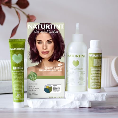 Naturtint 4M Mahogany Chestnut Permanent Hair Color (Pack of 6), Ammonia Free, Vegan, Cruelty Free, up to 100% Gray Coverage, Long Lasting Results (Packaging may vary)