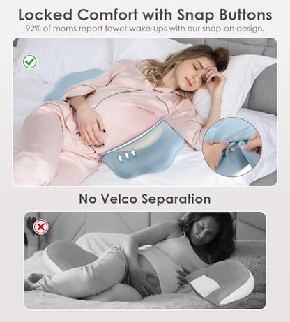 Pregnancy Pillows for Sleeping, Memory Foam Maternity Pillow Support for Back Belly HIPS, Adjustable Travel Wedge Pillow for Pregnant Women, Side Spleeping Pregnant Pillows with Cooling Pillowcase