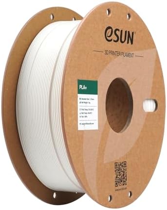 eSUN PLA+ Filament 1.75mm, 3D Printer Filament PLA Plus, Dimensional Accuracy +/- 0.03mm, 1KG Spool (2.2 LBS) 3D Printing Filament for 3D Printers, Milky White