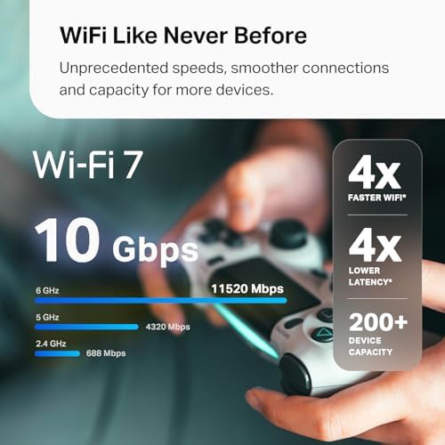 TP-Link Deco BE63 Tri-Band WiFi 7 BE10000 Whole Home Mesh System - 6-Stream 10 Gbps, 4x2.5G Ports Wired Backhaul, 4X Smart Internal Antennas, VPN, MU-MIMO, HomeShield, Free Expert Support (3-Pack)