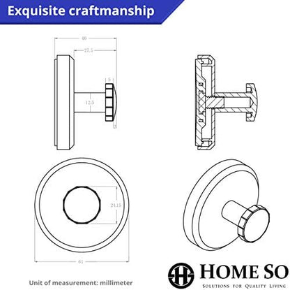 HOME SO Suction Cup Hooks for Shower, Bathroom, Kitchen, Glass Door, Mirror, Tile – Loofah, Towel, Coat, Bath Robe Hook Holder for Hanging up to 15 lbs – Waterproof & Rustproof, Matte Black (2-Pack)