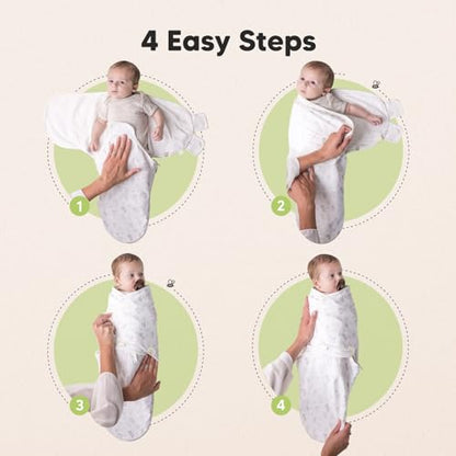 Baby Swaddle Sleep Sacks with Zipper - 3-Pack Swaddles for Newborns 0-3 Months, Infant, Baby Girls, Boys, Soft & Durable Newborn Sleep Sack, Easy Diaper Change Swaddling Blanket (Aspire)