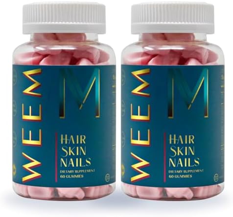 WEEM Hair Skin and Nails Gummies - Supports Healthy Hair - Vegan biotin Vitamins for Women & Men Supports Faster Hair Growth, Stronger Nails, Healthy Skin, Extra Strength (2)