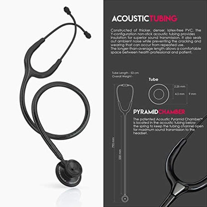 MDF Instruments, Acoustica Lightweight Stethoscope for Doctors, Nurses, Students, Home Health Use, Adult, Dual Head, Pink Tube, Pink Pinkore Chestpiece-Headset, MDF747XPPO01