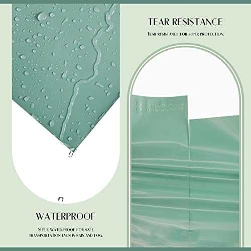 Metronic Poly Mailers 14.5X19 100 Pack, Strong Adhesive Shipping Bags for Clothing, Waterproof and Tear-Proof Envelopes, Packaging Bags Mailers Poly Bags for Shipping in Grayed Jade Green