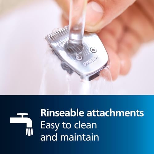 Norelco Philips Multigroom 3000 Series, All-in-One Trimmer, Beard Trimmer and Hair Clipper, 15-Piece Men's Grooming Kit for Head, Beard, Face, Nose, Ears, No Blade Oil Needed, Soft Pouch, MG3770/40