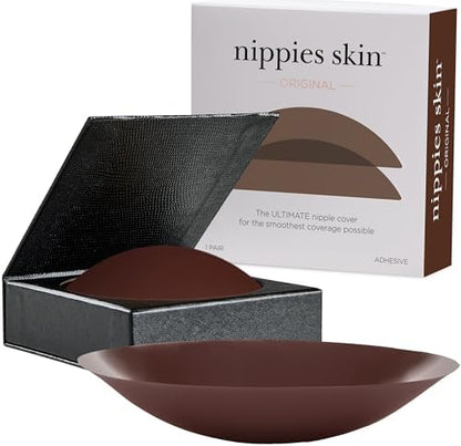 Nippies Nipple Covers for Women - Sticky Adhesive Silicone Pasties - Reusable Pasty Nipple Cover with Travel Box