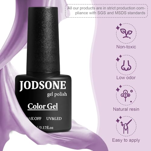 JODSONE Gel Nail Polish Kit 60 PCS with U V Light Soak off Base Top Coat 55 Shine Colors Gel Nail Kit Bright and Dark Brown Wine Red Series Manicure Set for Women and Girls
