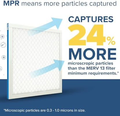 Filtrete 16x25x1 AC Furnace Air Filter, MERV 13, MPR 1900, Premium Allergen, Bacteria&Virus Filter, 3-Month Pleated 1-Inch Electrostatic Air Cleaning Filter, 2-Pack (Actual Size 15.719x24.72x0.78 in)