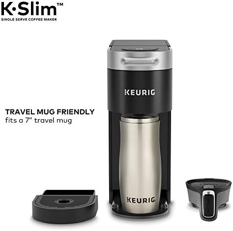 Keurig K-Slim Single Serve K-Cup Pod Coffee Maker, Multistream Technology, 3 Brew Sizes, Slim and Sleek Design, 46oz Removable Reservoir, Black