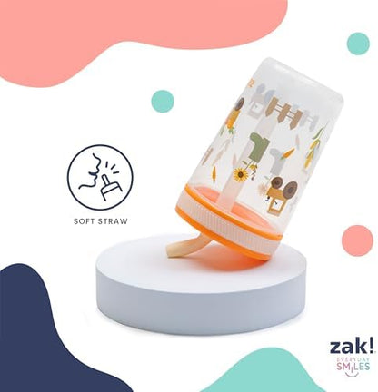 Zak Designs Kelso Toddler Cups For Travel or At Home, 15oz 2-Pack Durable Plastic Sippy Cups With Leak-Proof Design is Perfect For Kids (Sweet Berry, Lemon Zest)