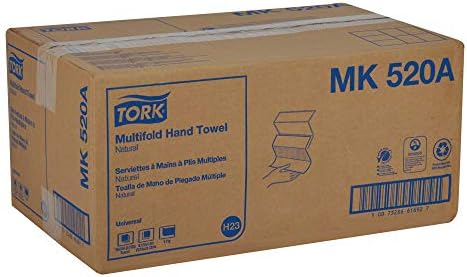 Tork Multifold Hand Towel, Natural, 100% recycled, FSC certified, Compatible with H2 Dispensers, 16 packs x 250 sheets (MK520A)