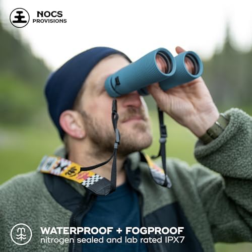 Nocs Provisions Pro Issue 8x42 Compact Fogproof Waterproof Binoculars for Adults & Kids, 8X Magnification, Wide View Multi-Coated Lenses for Bird Watching, Hunting & Stargazing- Harbor Blue