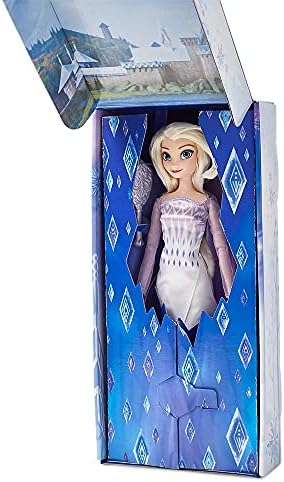 Disney Store Official Disney Princess Classic Doll (Elsa from Frozen 2), 11 Inches, Includes Brush with Molded Details, Fully Posable Toy in Classic Outfit - Disney Princess Toys for Girls