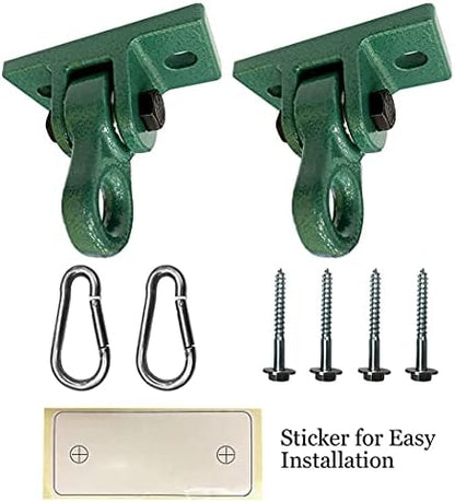 Heavy Duty Green Swing Hangers Screws Bolts Included Over 5000 lb Capacity Playground Porch Yoga Seat Trapeze Wooden Sets Indoor Outdoor 2 Pack