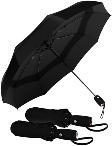 REPEL Windproof Travel Umbrella - Compact & Withstands Winds up to 85MPH , Strongest Premium Auto Folding Umbrella for Rain and Sun - Durable, Light & Portable for Women & Men , Fits Backpack & Cars