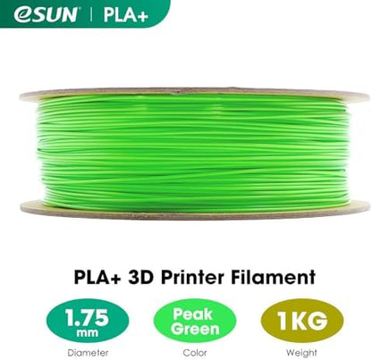 eSUN PLA+ Filament 1.75mm, 3D Printer Filament PLA Plus, Dimensional Accuracy +/- 0.03mm, 1KG Spool (2.2 LBS) 3D Printing Filament for 3D Printers, Peak Green