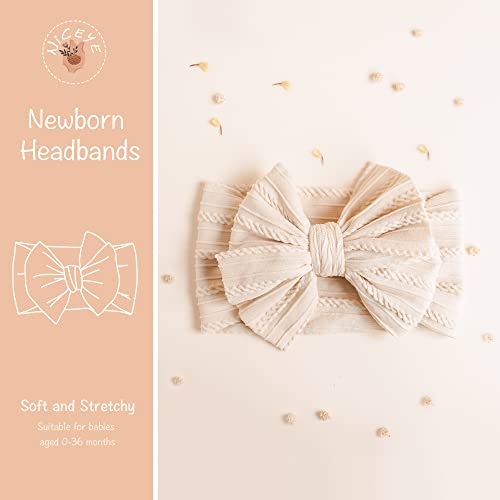 Niceye Handmade Baby Headbands Soft Stretchy Nylon Hair Bands with Bows for Newborn Infant Baby Toddler