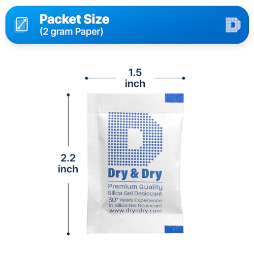 Dry & Dry 2 Gram [7000 Packets] Silica Gel Packets Desiccants, Silica Packets - Rechargeable Silica Gel Packs, Silica Gel Packets, Desiccants Packets, Silica Gel