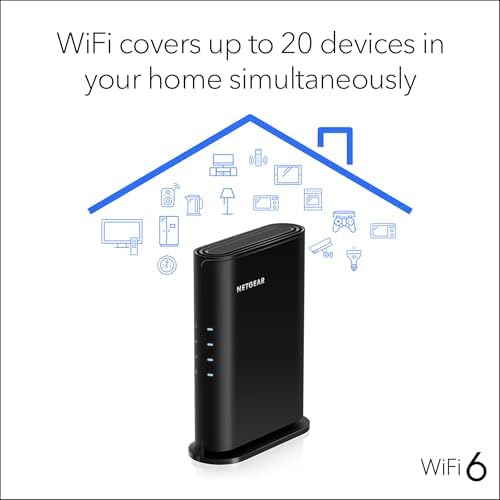 NETGEAR WiFi 6 Router (R6700AXv3) – Security Features, AX1800 Wireless Speed (Up to 1.8 Gbps) - Covers up to 1,500 sq. ft., 20 Devices