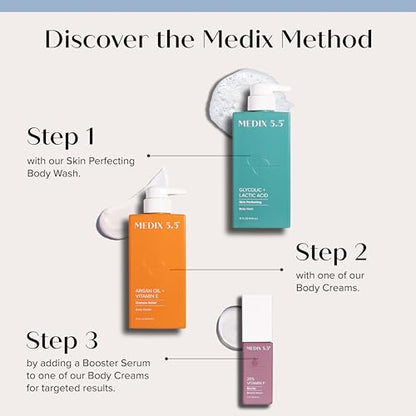 Medix 5.5 Argan Oil + Vitamin E Cream Anti Aging Skin Care Moisturizer Body Lotion For Women & Men | Firming Body Lotion Reduces Look Of Wrinkles, Cellulite, Crepey Skin, & Uneven Skin Tone, 2-Pack