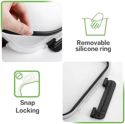 8 Pack 36oz Large Glass Meal Prep Containers with lids, Glass Food Storage Containers with Leak Proof Snap Lock Lids , Airtight Bento lunch Boxes, Kitchen Storage, Oven, Freezer and Dishwasher Safe