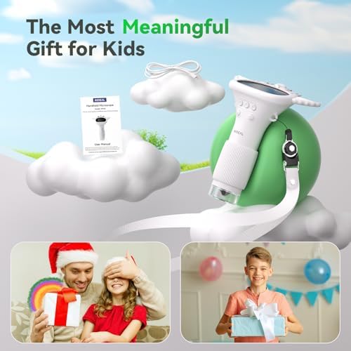 HP40 IPS Microscope for Kids: [Easy and Fun] 2" Portable Handheld Kids Microscope Miniscope, Pocket Mini Scope Educational Science Kit, Christmas Birthday Gifts for Kids, PC View, White