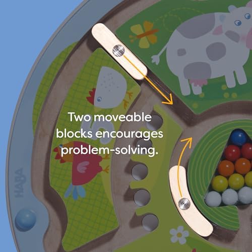 HABA Busy Board for Toddlers 2-4: Number Maze Magnetic Puzzle Game - Toddler Travel Toys for Preschoolers, STEM Toy Encourages Color Recognition, Fine Motor & Counting