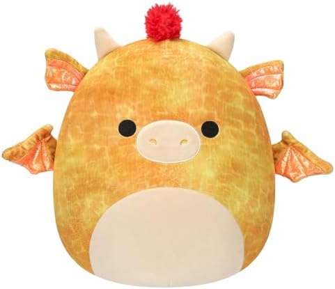 Squishmallows Original 12-Inch Dieric Yellow Dragon with Orange Mane - Official Jazwares Large Plush