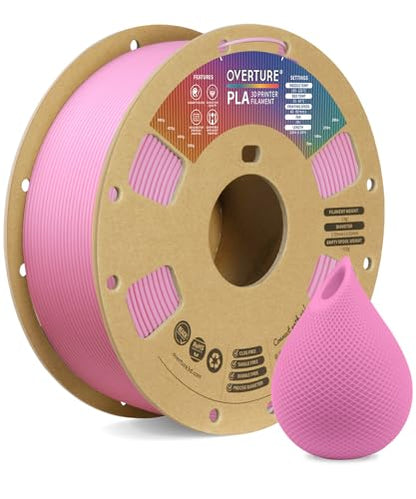 OVERTURE PLA Filament 1.75mm, Neatly Wound 3D Printer Filament 1kg Spool (2.2lbs), Dimensional Accuracy +/- 0.02 mm, Fit Most FDM 3D Printers (Pink)