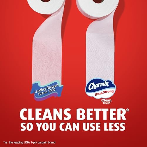 Charmin Toilet Paper Ultra Strong Clean Touch, 18 Family Mega XL Rolls = 126 Regular Rolls