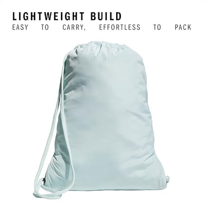 adidas Alliance Sackpack, Drawstring Backpack, Lightweight Small Gym Bag for Women and Men, Halo Mint Green/White, One Size